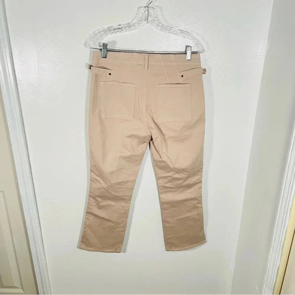 NEW Anthropologie Cropped Utility Khaki Pants Neutral Contemporary Modest Office - Picture 6 of 8